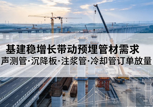 遵义基建稳增长带动预埋监测管材需求，声测管、沉降板、注浆管订单持续放量